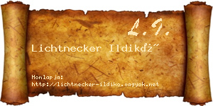 Lichtnecker Ildikó névjegykártya